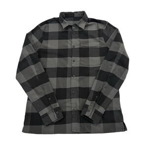 Lululemon Masons Peak Flannel Shirt Size M Mens Black & Gray Long Sleeve